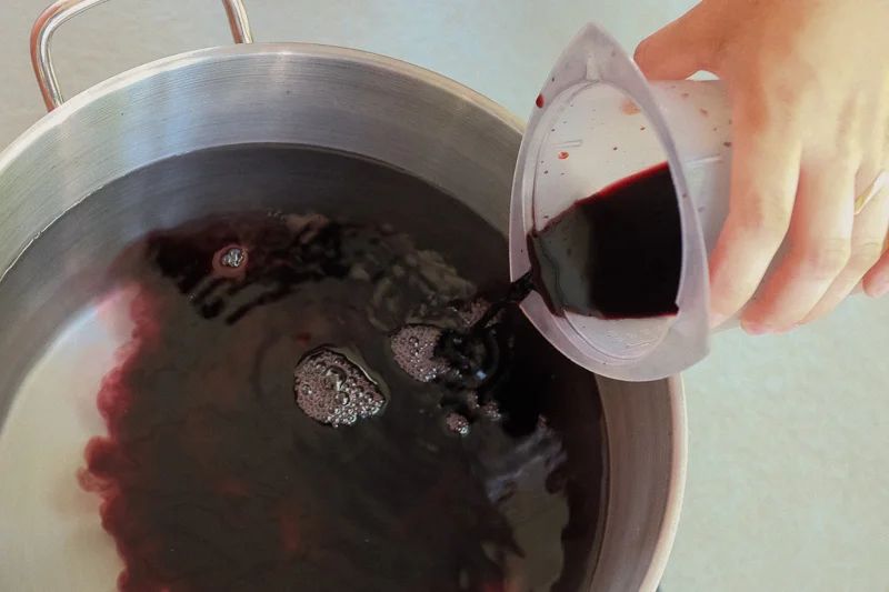 Adding dye.